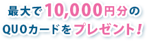 WEBからの予約が一番お得！最大で5,000円分のQUOカードプレゼント！